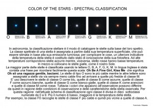 I colori delle stelle 