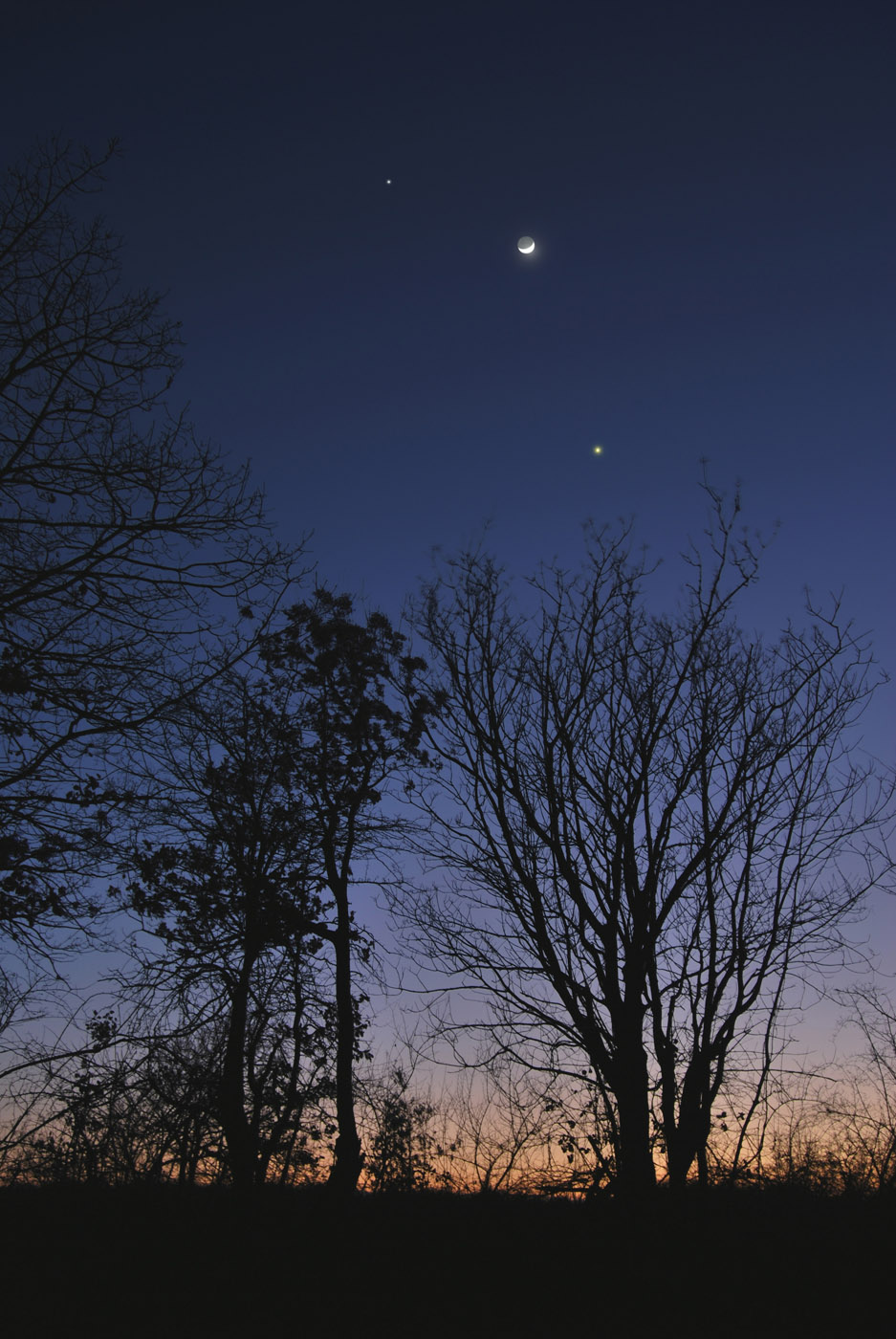 Congiunzione Giove-Luna-Venere  